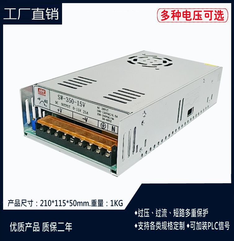 1500字报告 350W开关电源性能解析 —— 覆盖12V至60V多电压输出